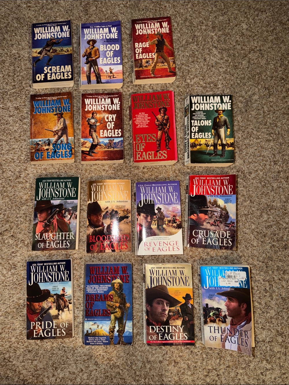 collection of William W. Johnstone Western paperback books 15 of them